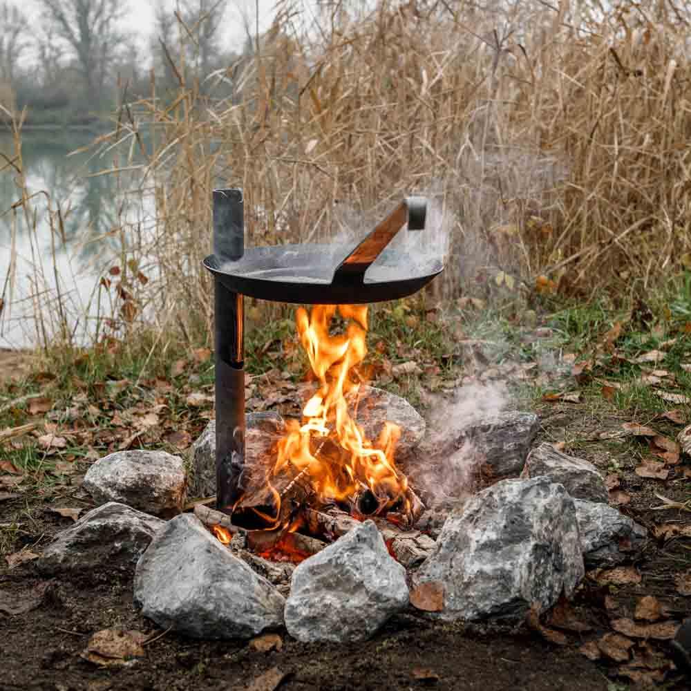 Lagerfeuer-Halterung Schmiedeeiserne Pfannen