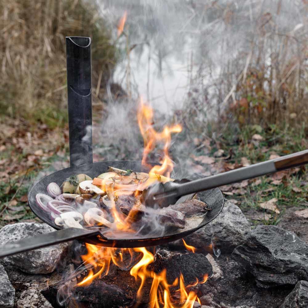 Lagerfeuer-Halterung Schmiedeeiserne Pfannen